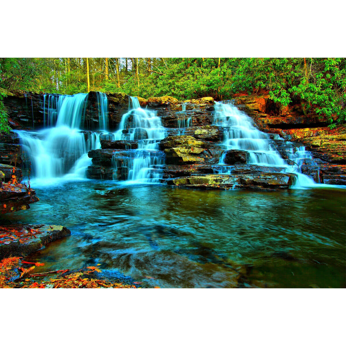 1000-Piece Premium Wooden Jigsaw Puzzle for Adults – Waterfall Forest Escape | Artisan Crafted, Whimsical Shapes & Unique Designs, Best Relaxation Gift