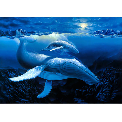 Wooden Jigsaw Puzzle 1000 Piece - Whale Mother & Baby