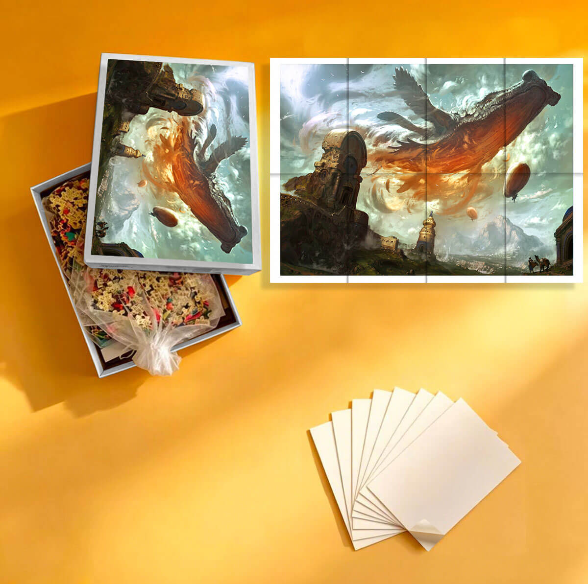 1000-Piece Premium Wooden Jigsaw Puzzle for Adults – Whale’s Dreamscape | Artisan Crafted, Whimsical Shapes & Unique Designs, Best Relaxation Gift