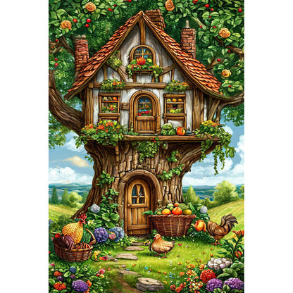 1000-Piece Premium Wooden Jigsaw Puzzle for Adults – Whimsical Garden Tree House | Artisan Crafted, Whimsical Shapes & Unique Designs, Best Relaxation Gift