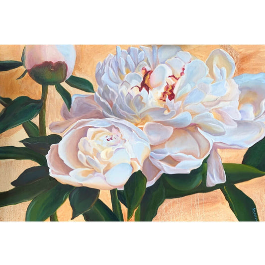 Wooden Jigsaw Puzzle 1000 Piece - White Peonies