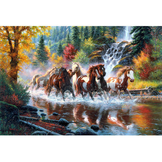 Wooden Jigsaw Puzzle 1000 Piece - Wild Horses Stream
