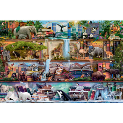 1000-Piece Premium Wooden Jigsaw Puzzle for Adults – Wild Readers | Artisan Crafted, Whimsical Shapes & Unique Designs, Best Relaxation Gift