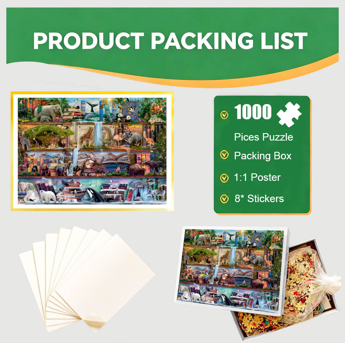 1000-Piece Premium Wooden Jigsaw Puzzle for Adults – Wild Readers | Artisan Crafted, Whimsical Shapes & Unique Designs, Best Relaxation Gift
