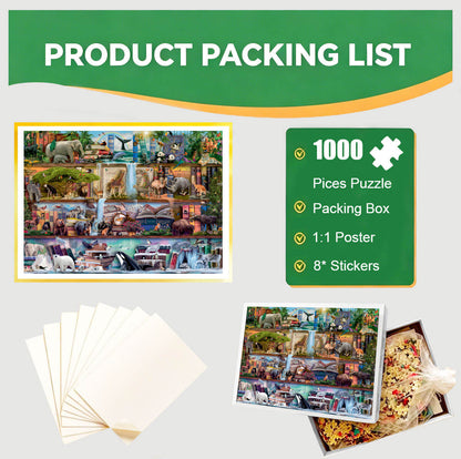 1000-Piece Premium Wooden Jigsaw Puzzle for Adults – Wild Readers | Artisan Crafted, Whimsical Shapes & Unique Designs, Best Relaxation Gift