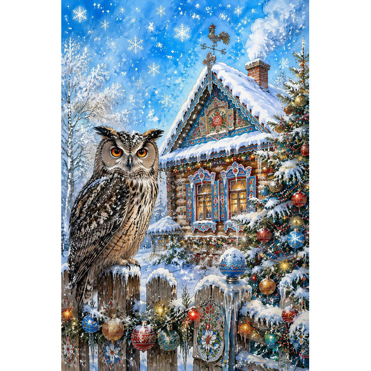 1000-Piece Premium Wooden Jigsaw Puzzle for Adults – Winter Owl Guardians | Artisan Crafted, Whimsical Shapes & Unique Designs, Best Relaxation Gift