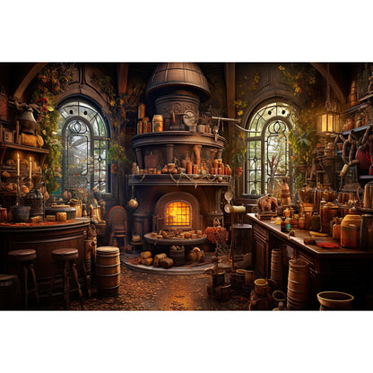 1000-Piece Premium Wooden Jigsaw Puzzle for Adults –  Witch’s Hearth | Artisan Crafted, Whimsical Shapes & Unique Designs, Best Relaxation Gift