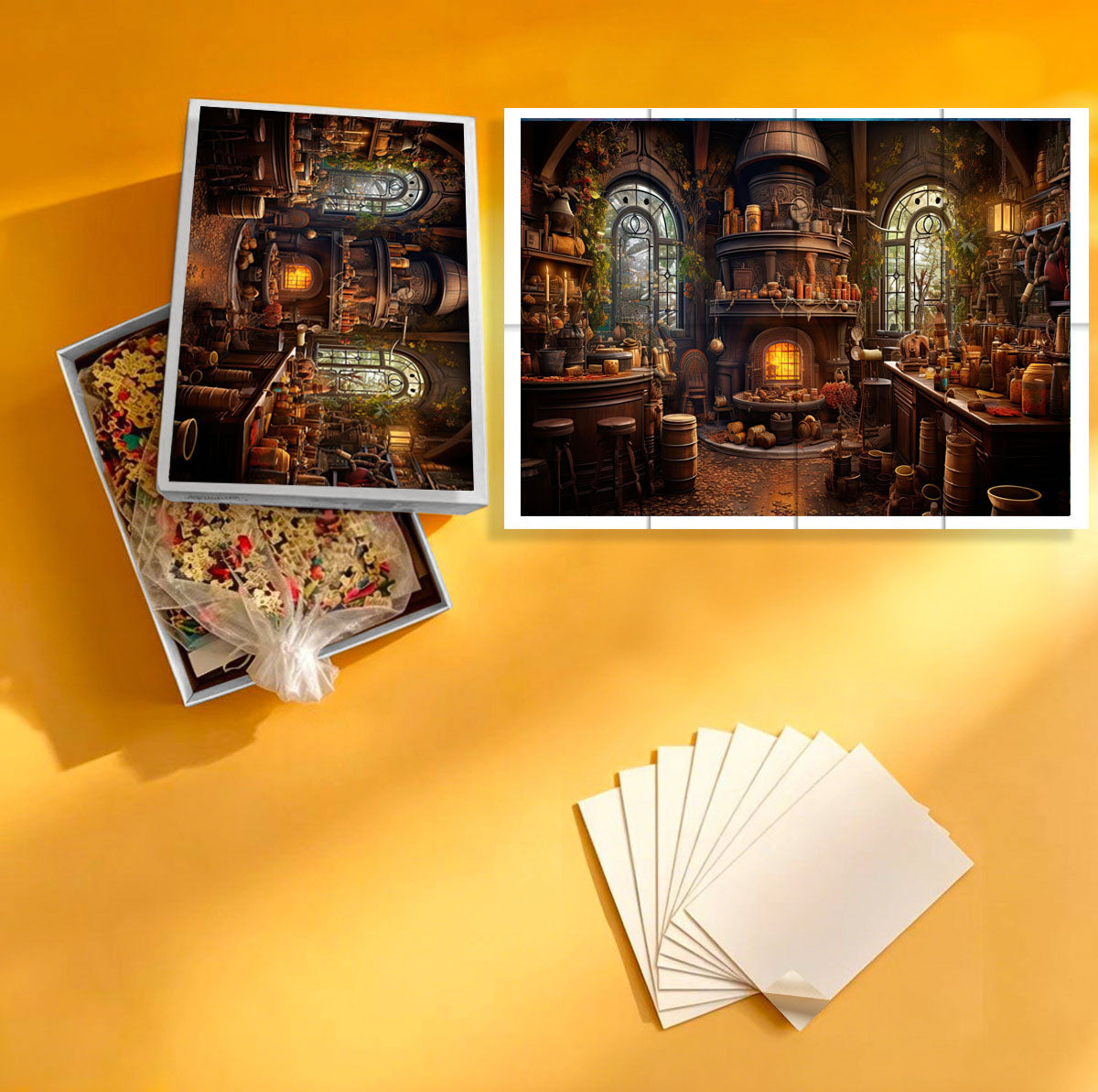 1000-Piece Premium Wooden Jigsaw Puzzle for Adults –  Witch’s Hearth | Artisan Crafted, Whimsical Shapes & Unique Designs, Best Relaxation Gift