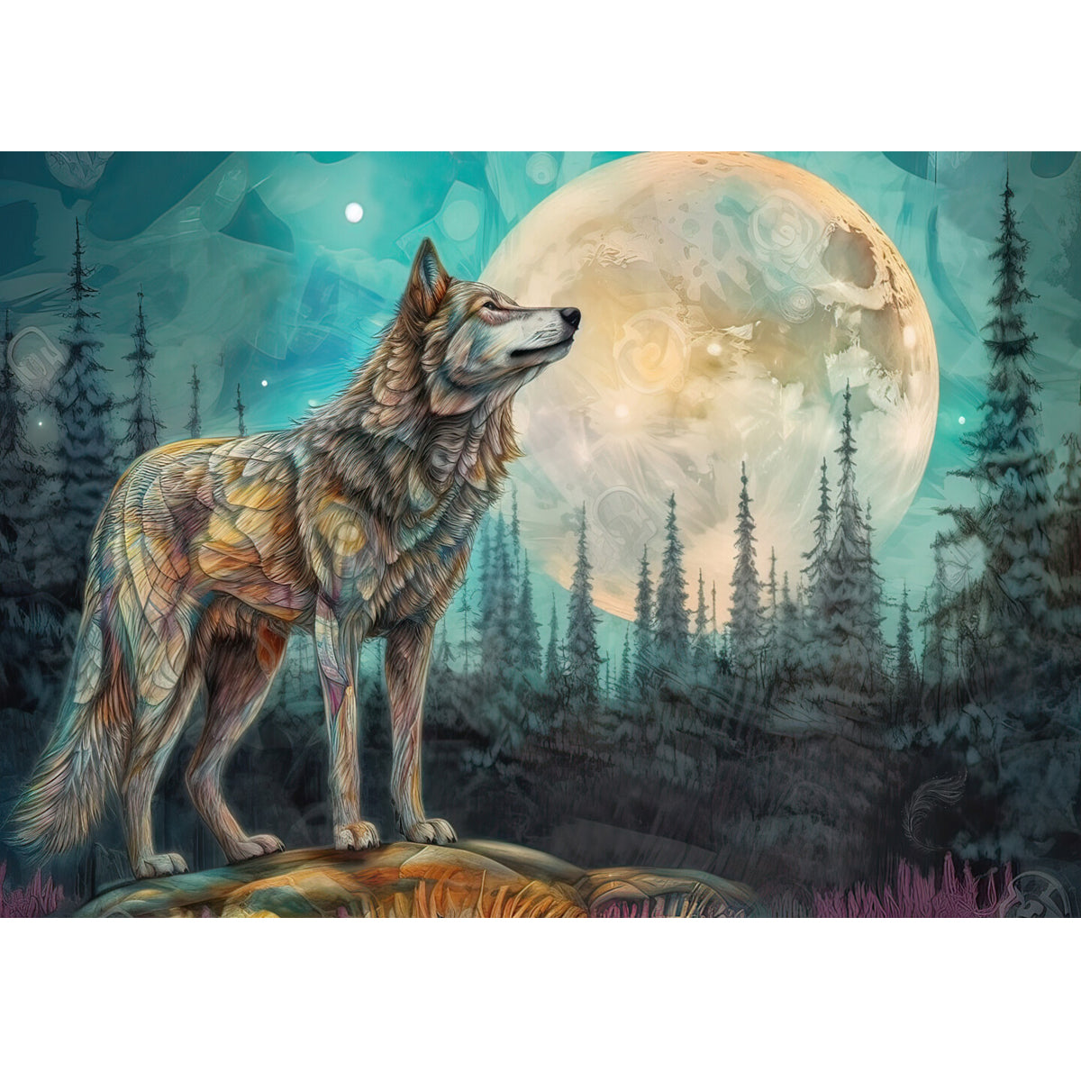 Wooden Jigsaw Puzzle 1000-Piece for Adults – Relaxing Gift Idea & Elegant Home Décor Artwork with Full-Size Poster, Premium Stress Relief Activity - Wolf 2 - Artisan Puzzles