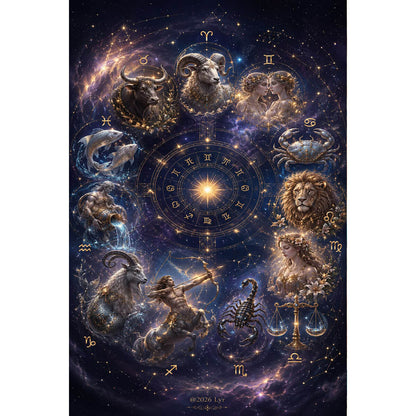1000-Piece Premium Wooden Jigsaw Puzzle for Adults – Zodiac Galaxy Constellations | Artisan Crafted, Whimsical Shapes & Unique Designs, Best Relaxation Gift