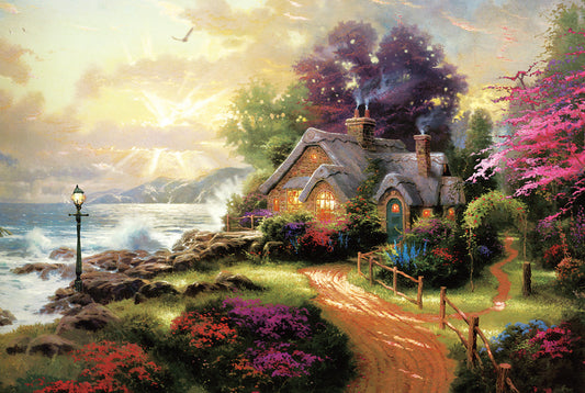 1000-Piece Wooden Jigsaw Puzzle for Adults – Relaxing Gift Idea & Elegant Home Décor Artwork with Full-Size Poster, Premium Stress Relief Activity - Fairytale Lodge