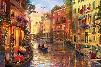 1000-Piece Wooden Jigsaw Puzzle for Adults – Relaxing Gift Idea & Elegant Home Décor Artwork with Full-Size Poster, Premium Stress Relief Activity - Water City Venice